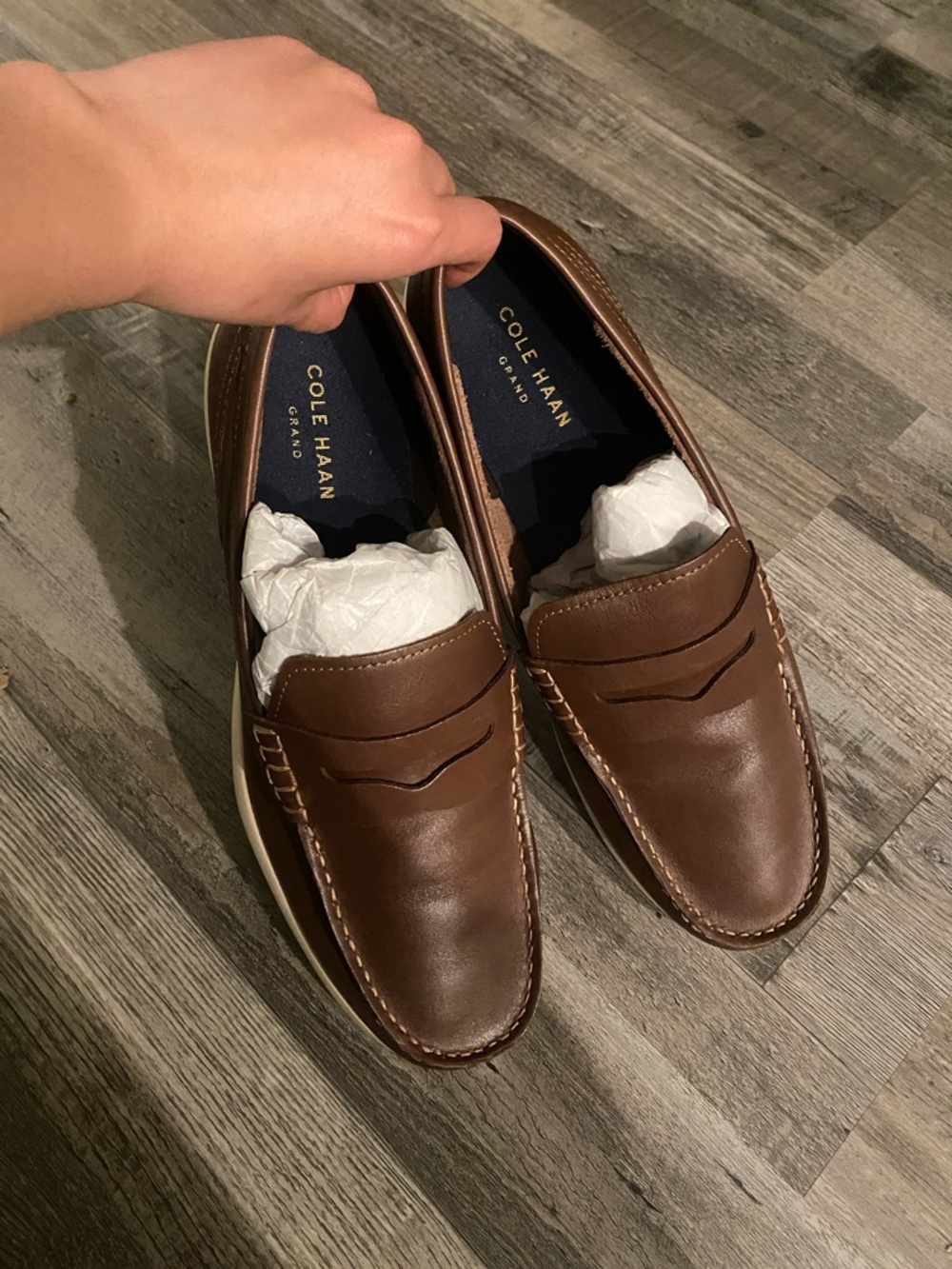Cole Haan Men’s Chocolate Brown Leather Shoes Loafers Size 11